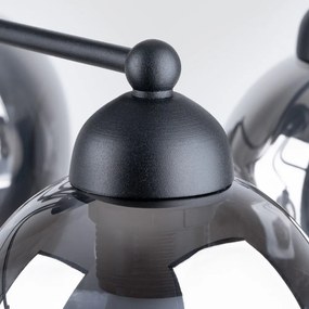 Plafoniera nera con paralume in vetro 59x59 cm Garten – Sollux