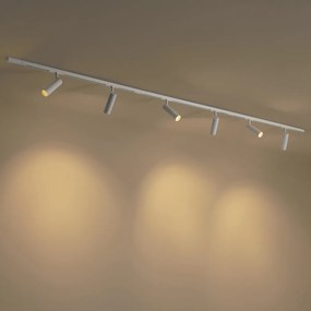 Sistema di illuminazione a binario moderno con 6 faretti bianco 1 fase - Slimline Uzzy