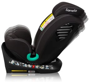 Lionelo-Seggiolino auto girevole con base BASTIAAN ONE i-Size 40-150 cm Nero Carbonio