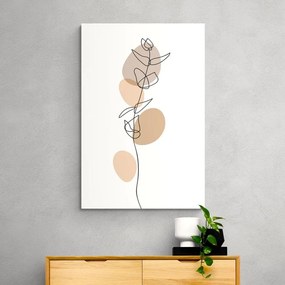 Stampa su tela – Foglia minimalista su sfondo bianco No4