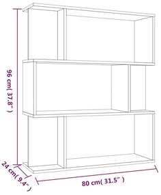 Libreria/Divisorio Grigio Sonoma 80x24x96 cm Legno Multistrato