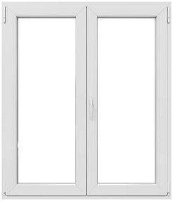Finestra in PVC bianco L 120 x H 140 cm, 2 ante apertura a destra