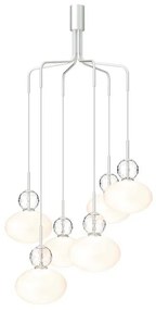 Nuura - Rizzatto Cluster 6 Lampadario Satin Silver/Opal Nuura