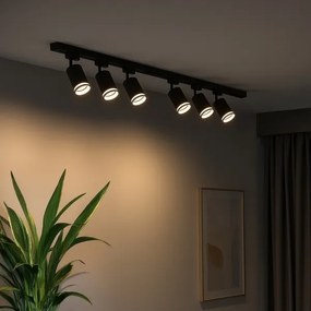 Faretto per binario PIPE 6xGU10/10W/230V, nero