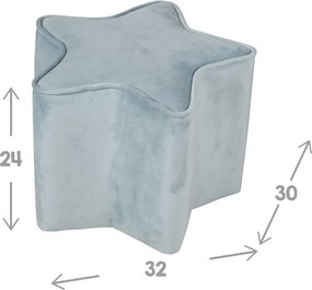 Pouf per bambini in velluto azzurro Lil Sofa - Roba