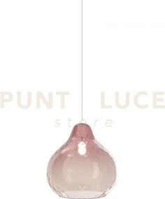 Sospensione in vetro 1191 grande rubino 1 luce attacco e27 rosone d...