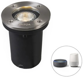 Faretto da terra intelligente in acciaio inox con WiFi GU10 IP65 - Basic Round