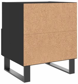 Comodini 2 pz Neri 40x35x47,5 cm in Legno Multistrato