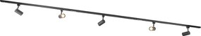 Sistema a binario 1-fase intelligente 5 faretti incl. 5 GU10 nero - Jeana