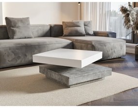 Tavolino da salotto TIMO bianco/grigio effetto cemento