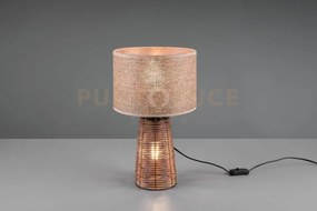 Straw lampada da tavolo in rattan colore naturale con illuminazione...