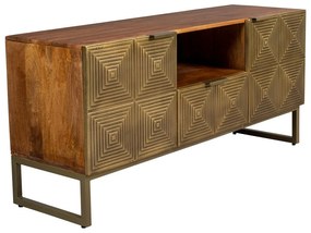 Tavolo TV in legno di mango color oro 40x60 cm Volan - Dutchbone