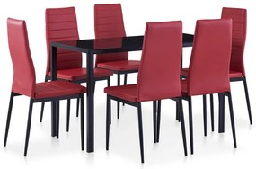 Set Da Pranzo 7 Pz Rosso Vino /