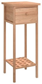 Tavolino con cassetto 25x25x60 cm legno massello di noce