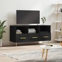 Mobile Porta TV Nero 102x36x50 cm in Legno Multistrato 829021