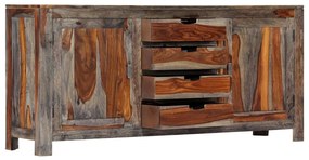 Credenza Grigia 160x40x75 cm Legno Massello di Sheesham