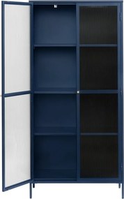 Vetrina in metallo blu scuro 90x190 cm Bronco - Unique Furniture