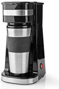 Nedis KACM300FBK - Macchina da caffè per una tazza 0,4 l con travel tazza