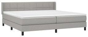 Giroletto a molle con materasso grigio chiaro 200x200cm tessuto