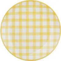 Piatto frutta quadretti giallo 19 cm Vichy