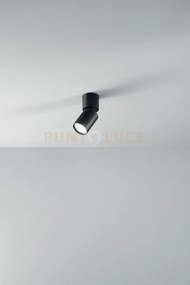 Faretto in alluminio nero connect 1 luce attacco gu10 tondo d.5,5cm