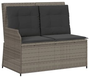 Set divani da giardino 4 pz con cuscini in polyrattan grigio