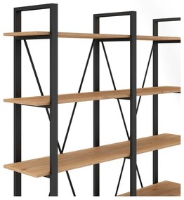 Scaffale in rovere nero/naturale 150x180 cm Aviva - Marckeric
