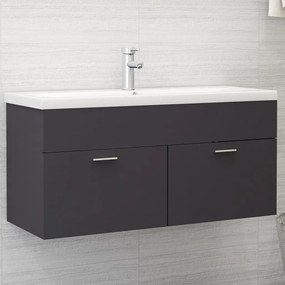 Mobile Sottolavabo Grigio 100x38,5x46 Cm İn Legno Multistrato /