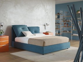 Travis letto contenitore con cuscini mobili trapuntati in tessuto impermeabile T02 azzurro