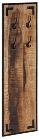 Appendiabiti 35x8x110 Cm İn Legno Massello Grezzo Di Mango /