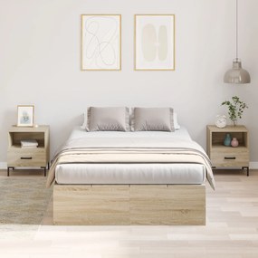 Struttura letto con contenitore in rovere sonoma 120x200 cm