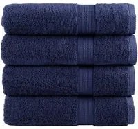 Asciugamani da Doccia 4 pz Blu Navy 70x140cm 600gsm 100% Cotone 137261