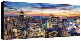 Stampa su tela New York skyline sunset, multicolore 190 x 90 cm