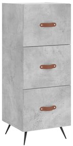 Credenza grigio cemento 34,5x34x180 cm in legno multistrato