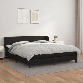 Giroletto A Molle Con Materasso Nero 160x200 Cm İn Similpelle /