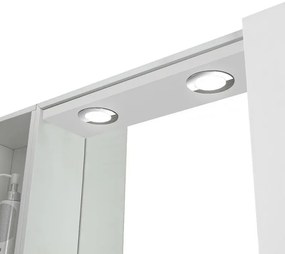 Specchio contenitore LED 91x61 cm bianco lucido con ante laterali Way