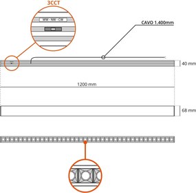 Lampada Lineare LED Sospesa 40W 120cm con driver Philips Bianca o nera