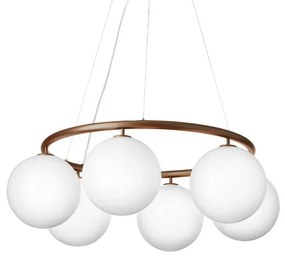 Miira 6 Circolare Lampadario Ottone Scuro/Bianco Opale - Nuura