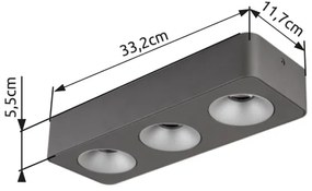 Globo 43100-3 - Plafoniera LED HANGARAU LED/14W/230V 11,7x33,2 cm