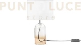Lume london ambra in vetro e paralume in tessuto 1 luce attacco e14...