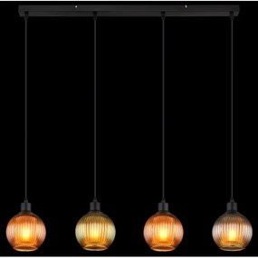 Globo 15638-4 - Lampadario a sospensione con filo ZUMBA 4xE27/25W/230V rame/verde/blu