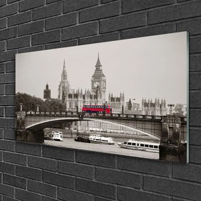 Quadro su vetro Ponte del Big Ben di Londra 100x50 cm