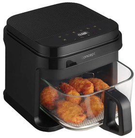 Concept FR5500 - Friggitrice a d'aria GLASS &amp; FAST 5,5 l 1200W/230V nero