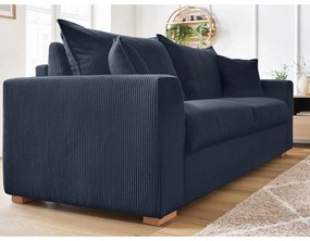 Divano in blu scuro allungabile con rivestimento in velluto a coste 225 cm Augustin – Bobochic Paris