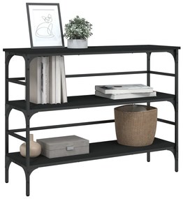 Tavolino consolle nero 100x32x75 cm in legno multistrato