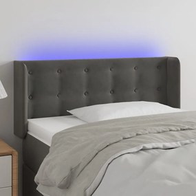 Testiera A Led Grigio Scuro 103x16x78/88 Cm İn Velluto /