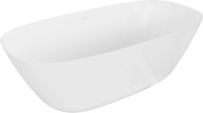 Mexen Como vasca da bagno freestanding in conglomerato 170 x 82 cm, bianco lucido - 57311708210