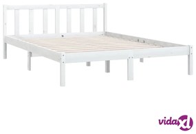 vidaXL Giroletto Bianco in Legno Massello di Pino 140x190 cm