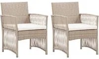 Poltrone da Giardino con Cuscini 2 pz Beige in Polyrattan 363408