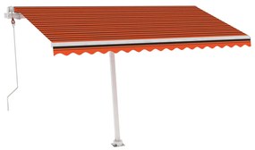 Tenda Automatica Sensore Vento e LED 450x350 cm Arancio Marrone